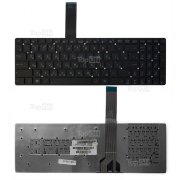 Клавиатура для ноутбука Asus K55, K55A, K55V K55VD, K55VM, K55VJ, A55, U57, K75VJ Series. Плоский Enter. Черная, без рамки
