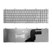 Клавиатура для ноутбука Asus N55SL. Плоский Enter. Серебристая, без рамки