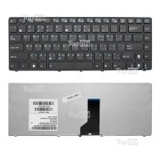 Клавиатура для ноутбука Asus K43, K42, X42, UL30, UL80 Series. Плоский Enter. Черная, с черной рамкой.