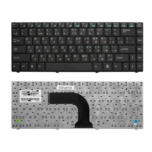 Клавиатура для ноутбука ASUS C90S Плоский Enter. Черная, без рамки