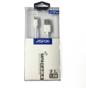 Кабель USB для IPhone 6/7 ASPOR 1,2m 2,1A белый