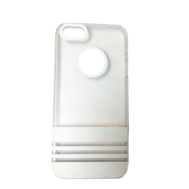 Чехол для iPhone 5/5S/5C/SE  прозрачный, с кружком под логотип 